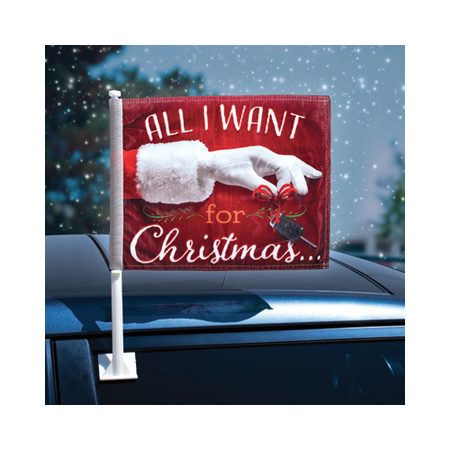 Ez Line Holiday Clip-On Car Flag: Merry Christmas 418 HOL-MC